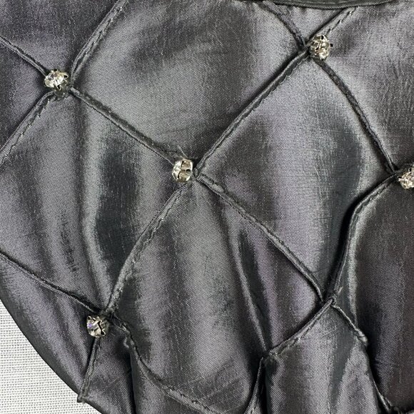 LA REGALE SATIN SHOULDER BAG, GRAY, WITH ZIPPER, HAND MADE IN CHINA - Picture 4 of 10